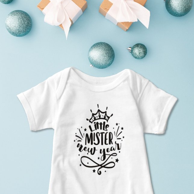 Little mister New Year cute  Baby Bodysuit (Creator Uploaded)