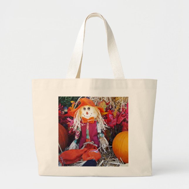 Little Mister Scarecrow Large Tote Bag (Front)