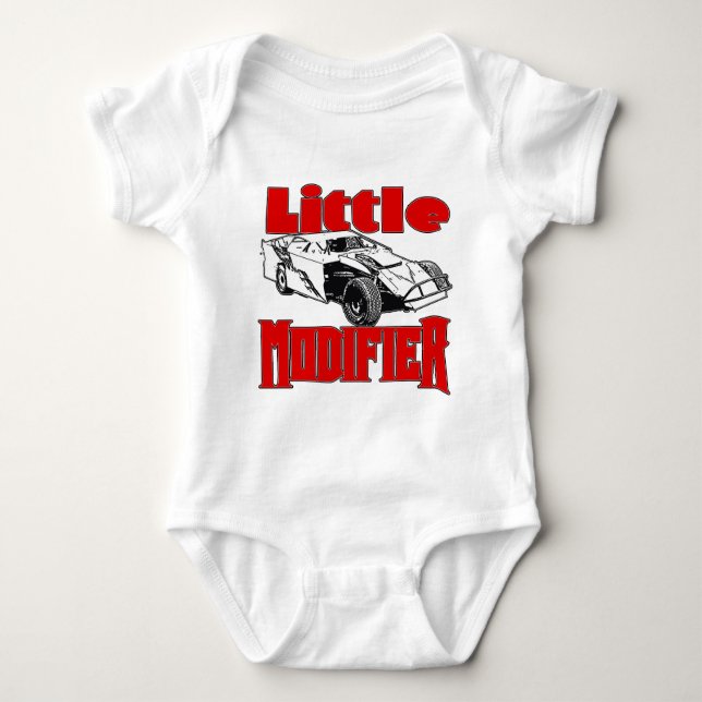 Little Modifier - Dirt Modified Racing Baby Bodysuit (Front)