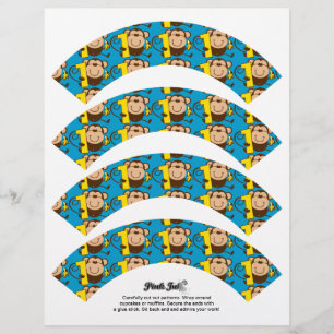 Little Monkey 1st Birthday Boy Cupcake Wrappers