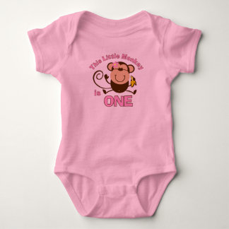 Little Monkey 1st Birthday Girl Infant Creeper