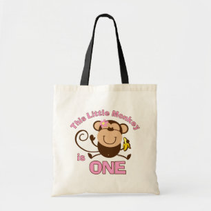 Little Monkey 1st Birthday Girl Tote Bag