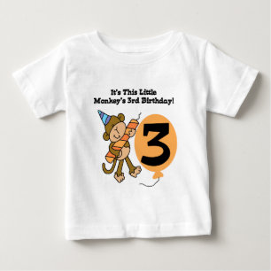 Little Monkey 3rd Birthday Tshirts and Gifts
