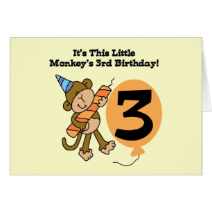 Little Monkey 3rd Birthday Tshirts and Gifts