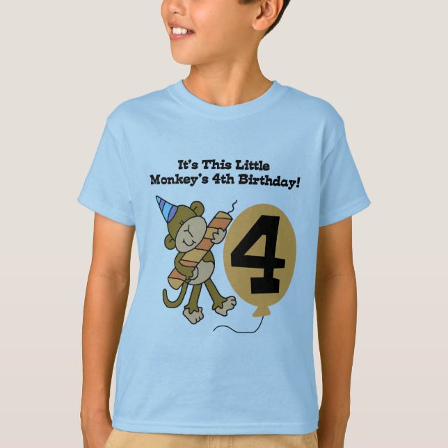 Little Monkey 4th Birthday Tshirts and Gifts (Front)