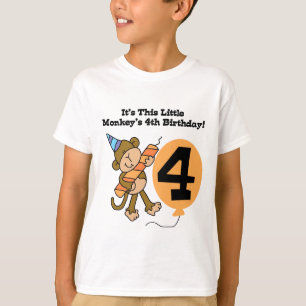 Little Monkey 4th Birthday Tshirts and Gifts