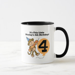 Little Monkey 4th Birthday Tshirts and Gifts Mug