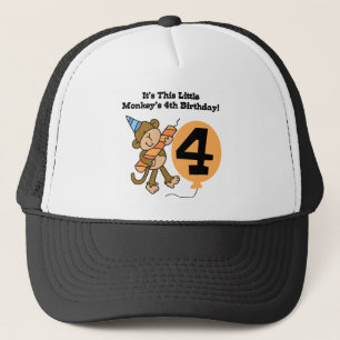 Little Monkey 4th Birthday Tshirts and Gifts Trucker Hat
