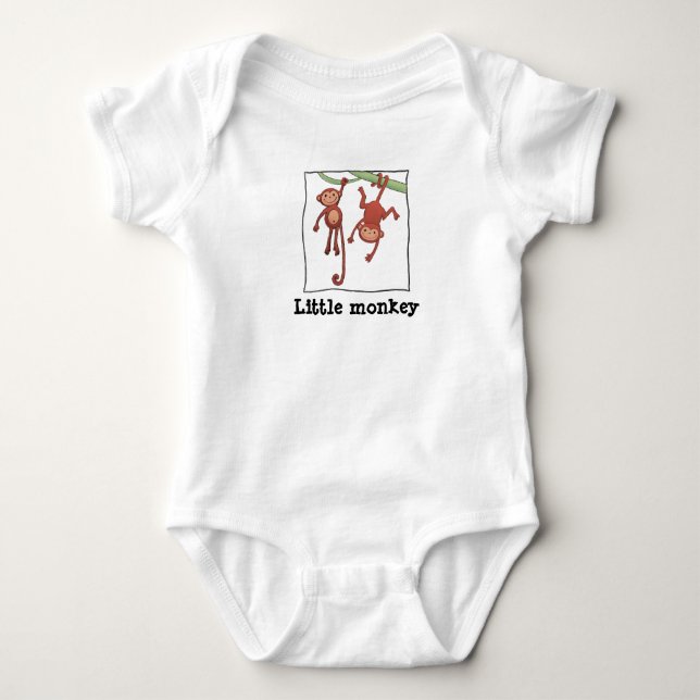 Little monkey baby bodysuit (Front)