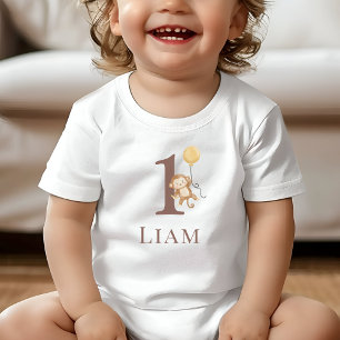 Little Monkey Birthday Number Baby T-Shirt