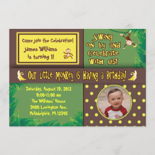 Little Monkey Birthday Party Invitation