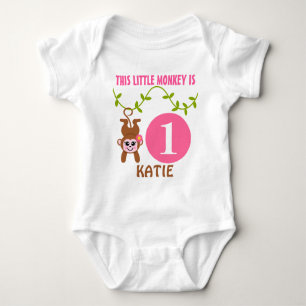 Little Monkey Birthday Personalised Baby Bodysuit