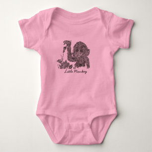 Little Monkey Girl's Babysuit  Baby Bodysuit