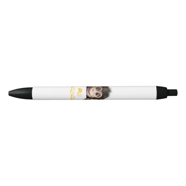 little monkey go bananas black ink pen (Front)