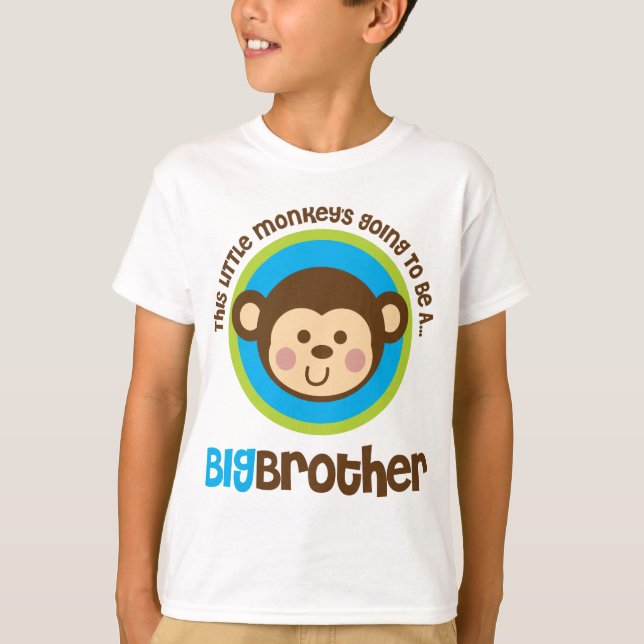 Little Monkey Going To Be A Big Brother T-Shirt (Front)