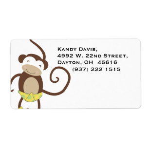 Little Monkey Return Address Label