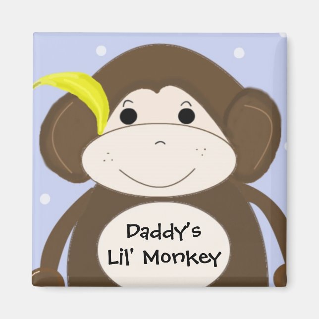 Little Monkey With Cute Saying Magnet (Front)