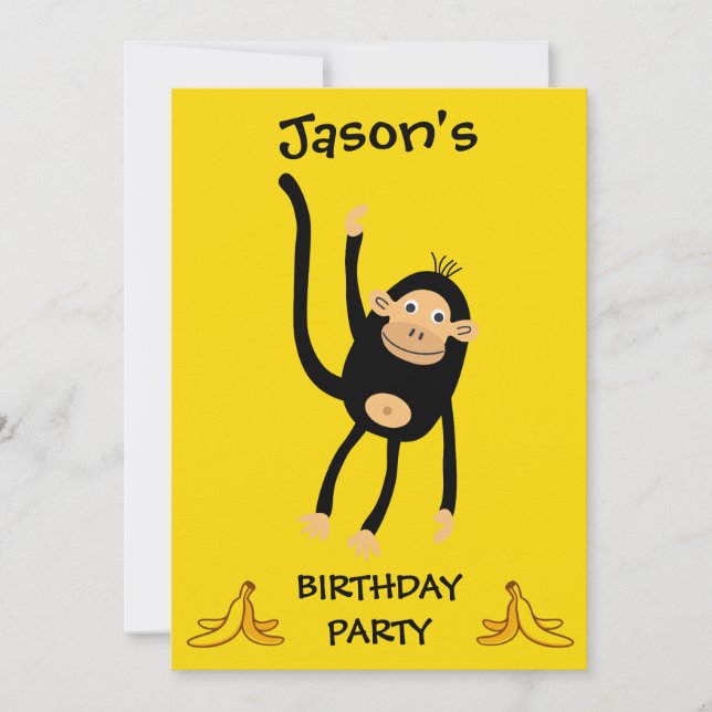 Little Monkeys Birthday Party Invitation (Front)
