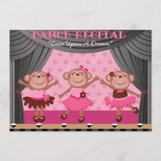 Little Monkeys Dance Recital Invitations