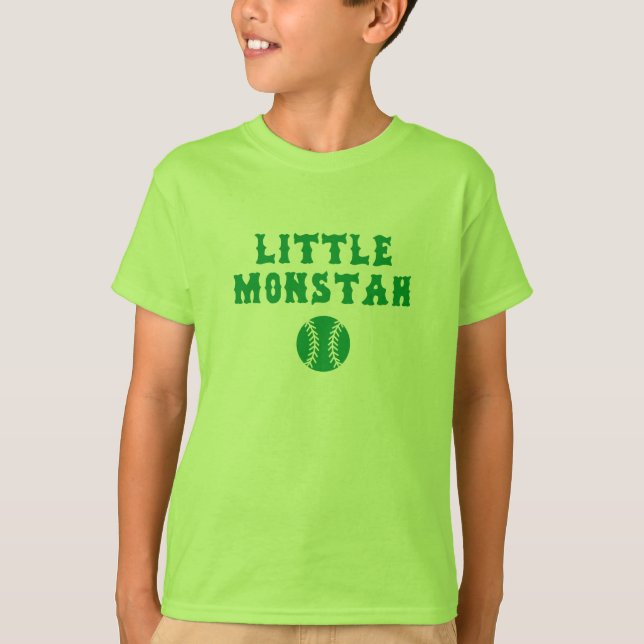 Little Monstah Green Kids Shirt (Front)