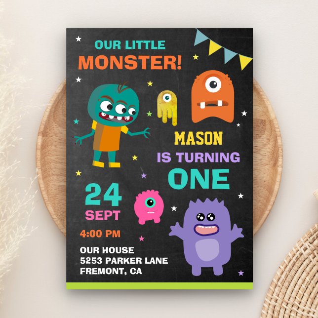 Little Monster 1st First Birthday Party Invitation (Creator Uploaded)