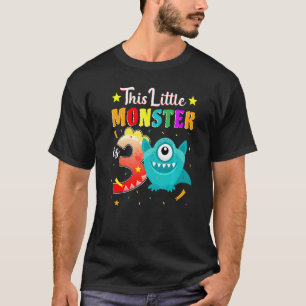 Little Monster 3rd Birthday Party Monster 3 Years  T-Shirt