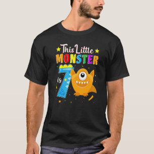 Little Monster 7th Birthday Party Monster 7 Years T-Shirt