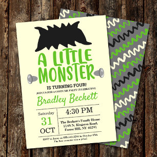 Little Monster Any Age Halloween Birthday Party Invitation