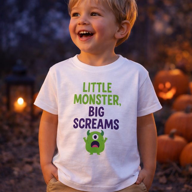 Little Monster, Big Screams Baby T-Shirt (Creator Uploaded)
