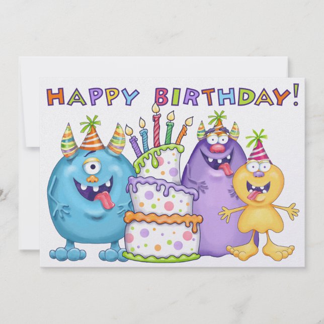Little Monster Birthday Invitation (Front)
