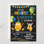 Little monster birthday invitation for boy<br><div class="desc">Monster birthday invitation for boy Little monster invitation Monster bash party invite. This template includes all 0-9 monster digits for the age, just click "Click to customise further" link and choose the age. Also there are 1-5 years old templates are listed for boy and girl birthday. This cute pastel colours...</div>