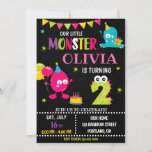 Little monster birthday invitation for girl<br><div class="desc">Monster birthday invitation for girl Little monster invitation Monster bash party invite. This template includes all 0-9 monster digits for the age, just click "Click to customise further" link and choose the age. Also there are 1-5 years old templates are listed for boy and girl birthday. This cute pastel colours...</div>