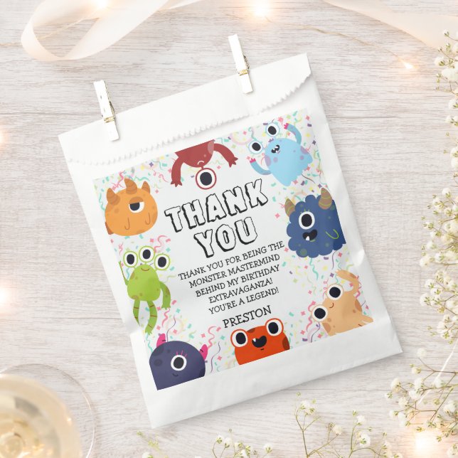 Little Monster Birthday Party for All Ages Favour Bags (Clipped)