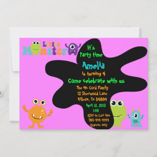 Little Monster Birthday Party Invitation