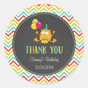 Little Monster Birthday Party Sticker
