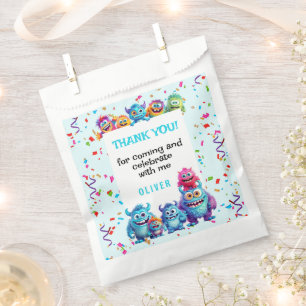 Little Monster Boy Colorful Birthday Favor Bags
