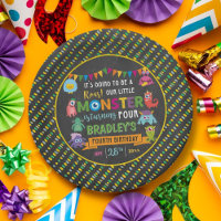 Little Monster Chalkboard 4th Birthday Party