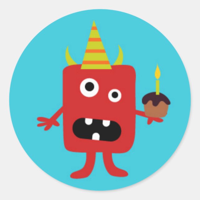 Little Monster Classic Round Sticker (Front)