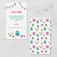 Little Monster Diaper Raffle Baby Shower Cute