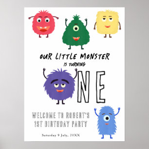 Little Monster First Birthday Party Poster