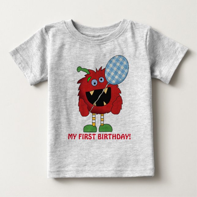 Little Monster first Birthday t-shirt (Front)