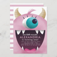 Little Monster Girls Pink Birthday Party