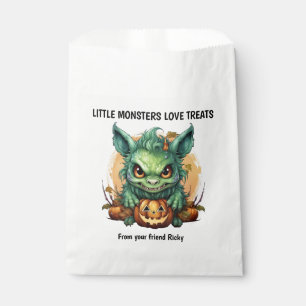 Little Monster Green Creature Halloween Favour Bags