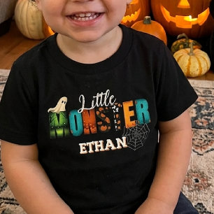 little Monster Halloween 2026personalized toddler Baby T-Shirt