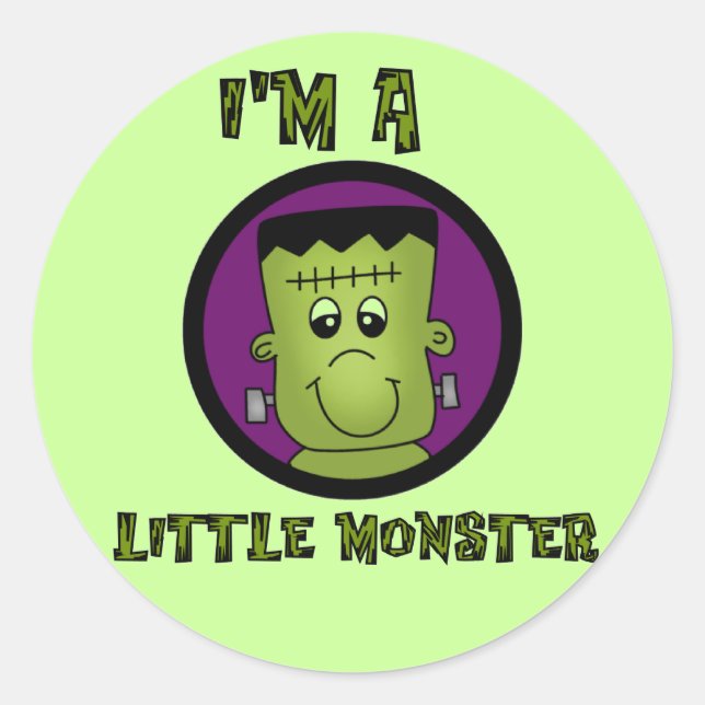 Little Monster Halloween Tshirts and gifts Classic Round Sticker (Front)