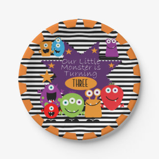 Little Monster Happy Birthday Paper Plates