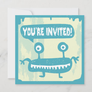 Little Monster Invitation - BLUE
