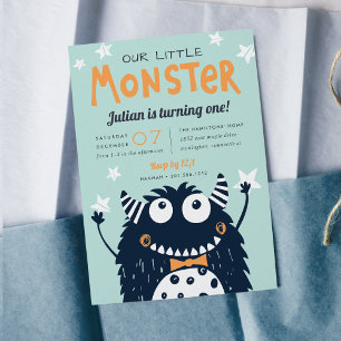 Little Monster Kids Birthday Party Invitation