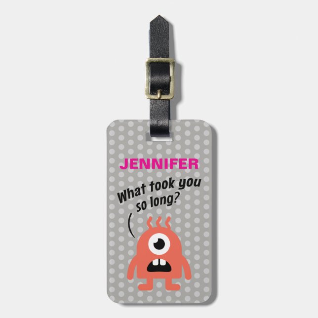 Little Monster (Personalisable) Luggage Tag (Front Vertical)