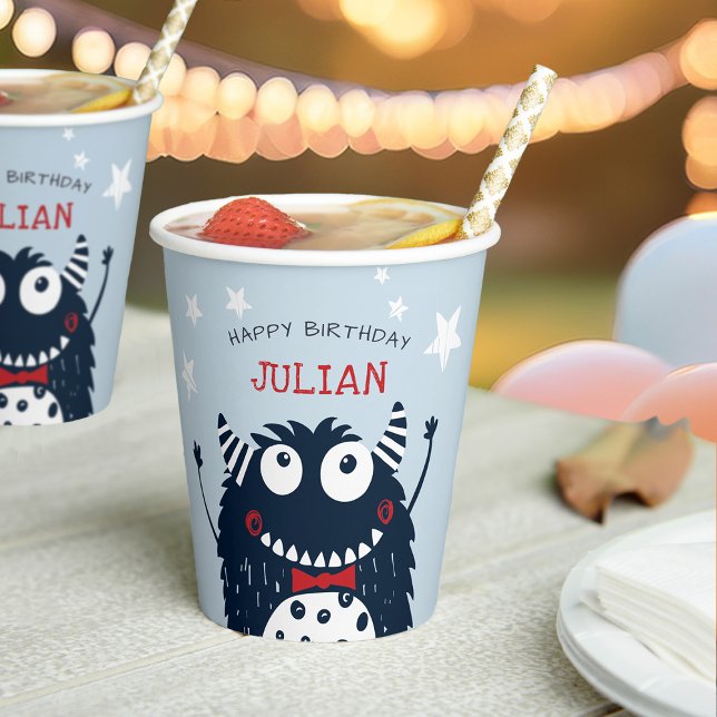Little Monster Personalised Kids Birthday Party Paper Cups (Creator Uploaded)